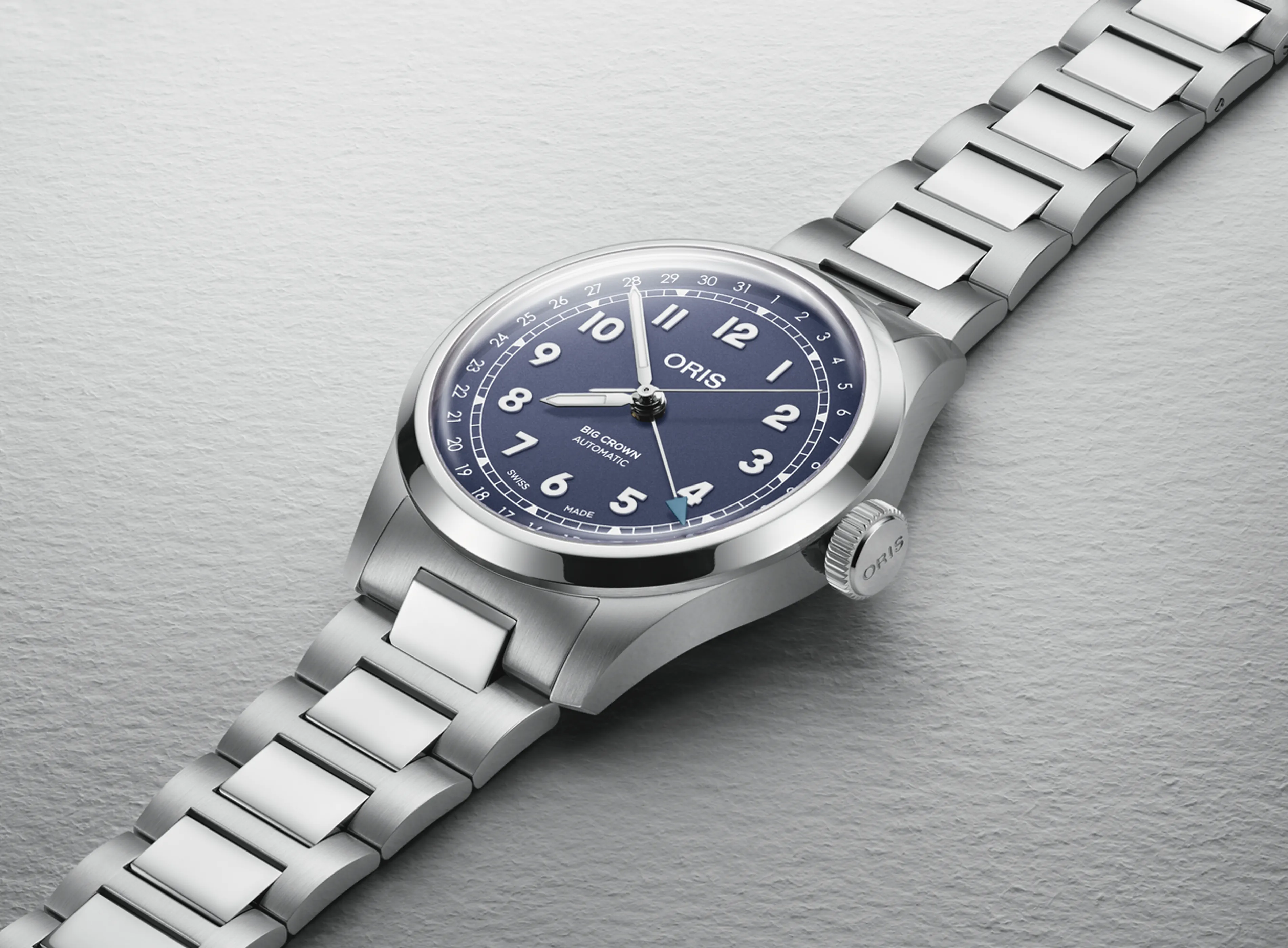 Oris Big Crown Pointer Date 40mm Edelstahl Blau Herrenuhr 01 754 7798 4068-07 8 20 06