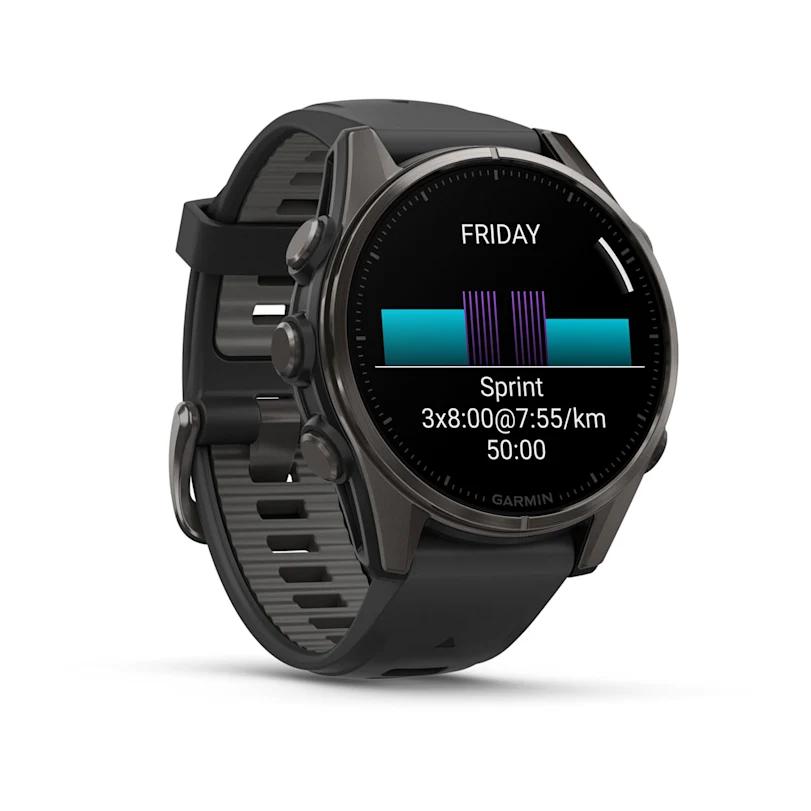 Garmin fēnix® 8 43 mm AMOLED Sapphire Schwarz/Carbongrau Titan 010-02903-21