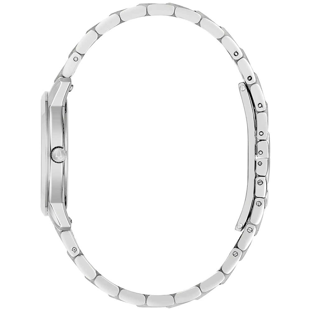 Bulova Classic Quarz, Edelstahl Weiß, 31mm Damenuhr 96M174