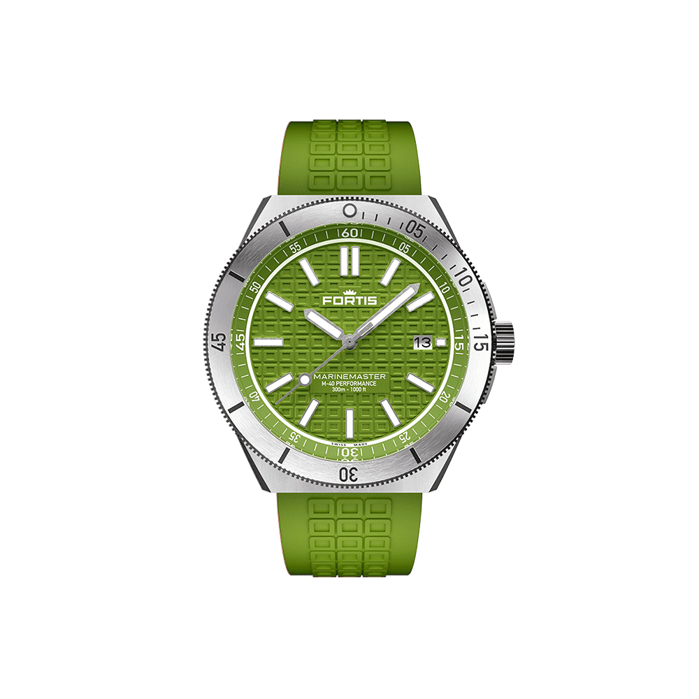 m40_woodpecker_green_HS_Scale Fortis Marinemaster M-40 Woodpecker Green Men's Watch F8120007