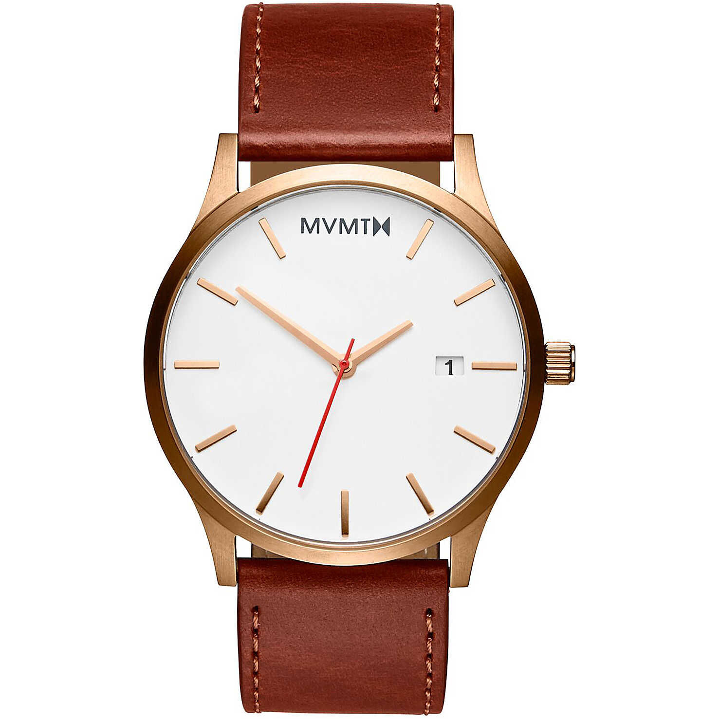 MVMT Herrenuhr Classic Rose Gold Natural Tan MM01-WBR Movement