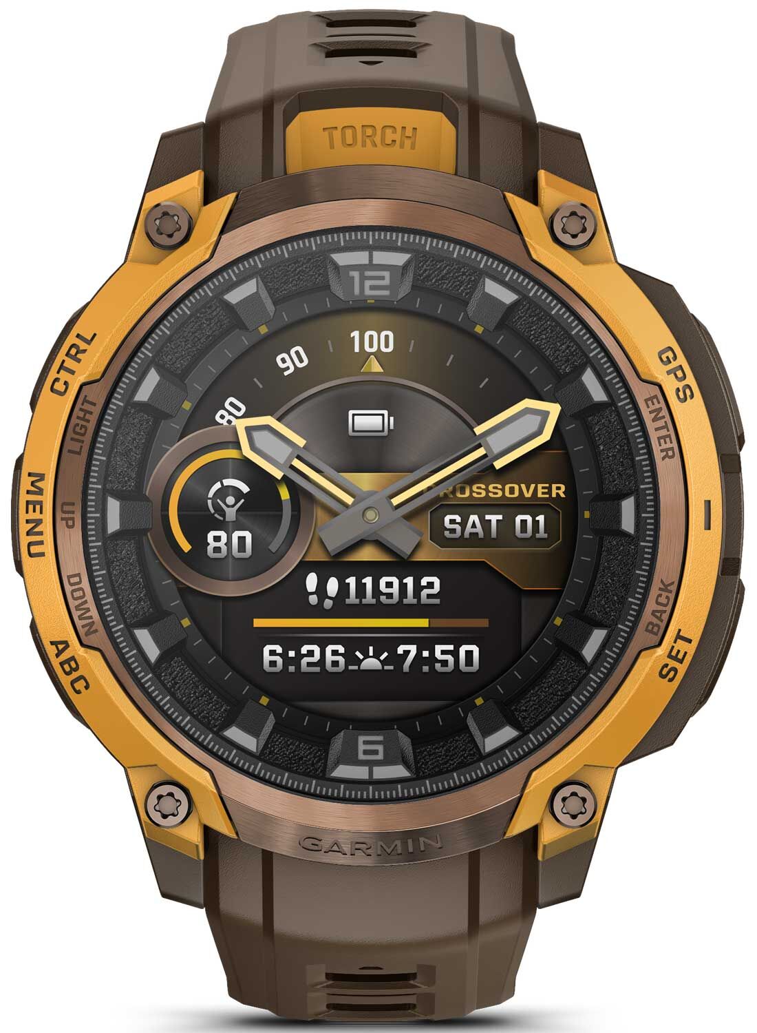 Garmin Instinct® Crossover AMOLED
Bronze/Sunburst Herrenuhr 010-03398-01