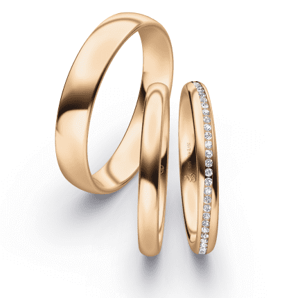 First Individual Love 3D TriSet wedding ring pair Rauschmayer 72-02035 / 73-02035 / 72-02036