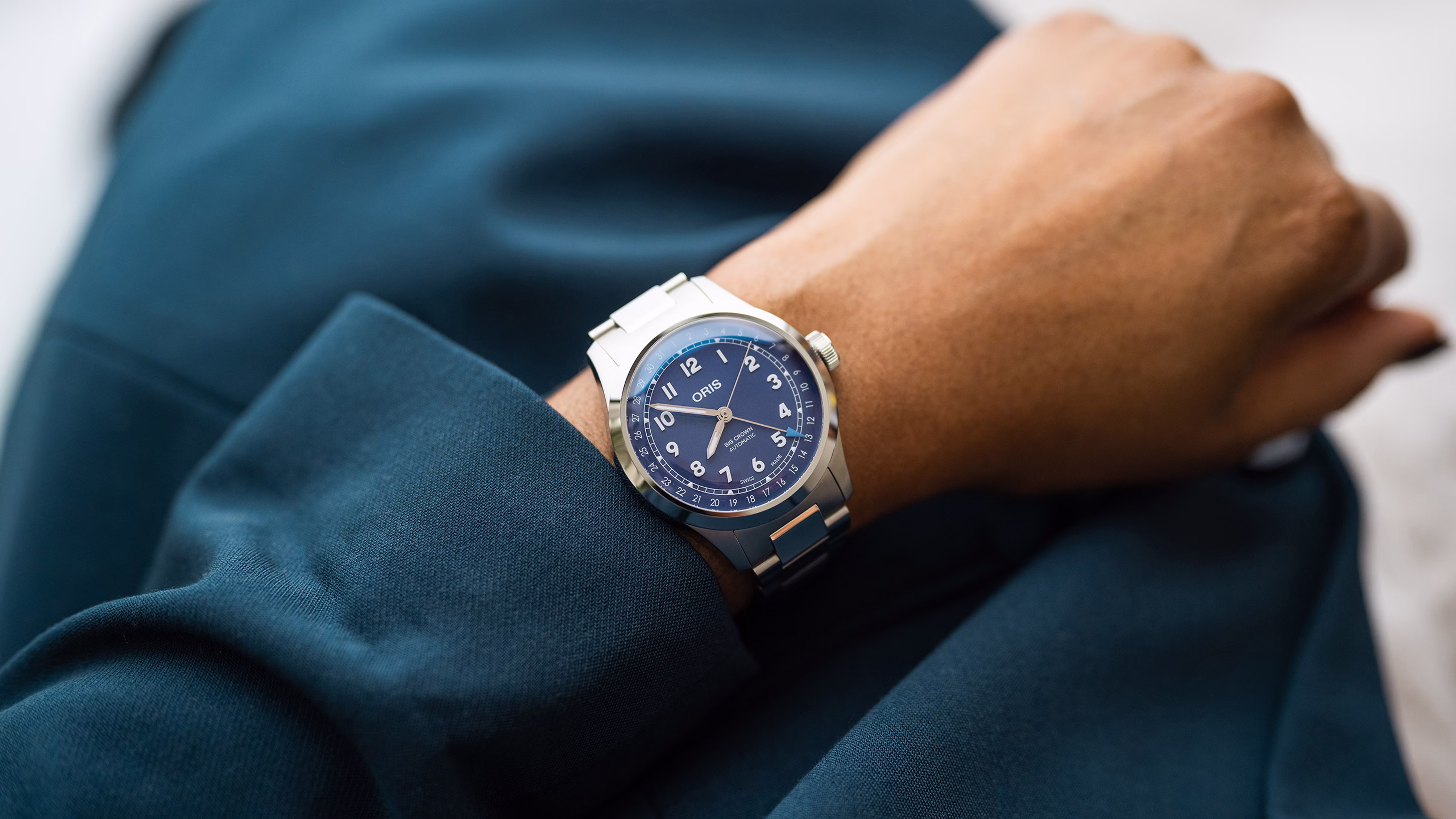 Oris Big Crown Pointer Date 40mm Edelstahl Blau Herrenuhr 01 754 7798 4068-07 8 20 06