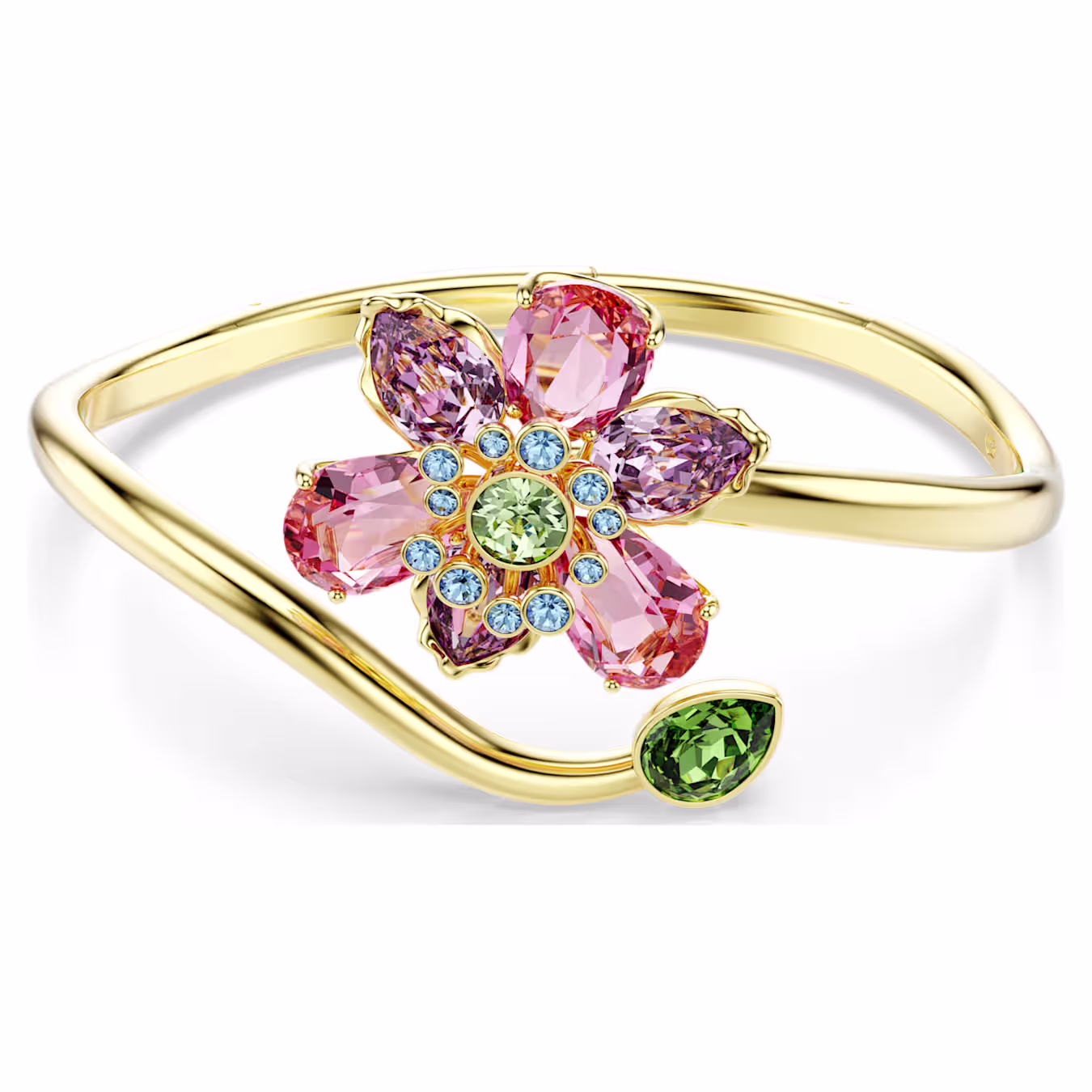 Swarovski  Idyllia Armreif Verschiedene Schliffe, Blume, Gr. M, Mehrfarbig, 18k vergoldet