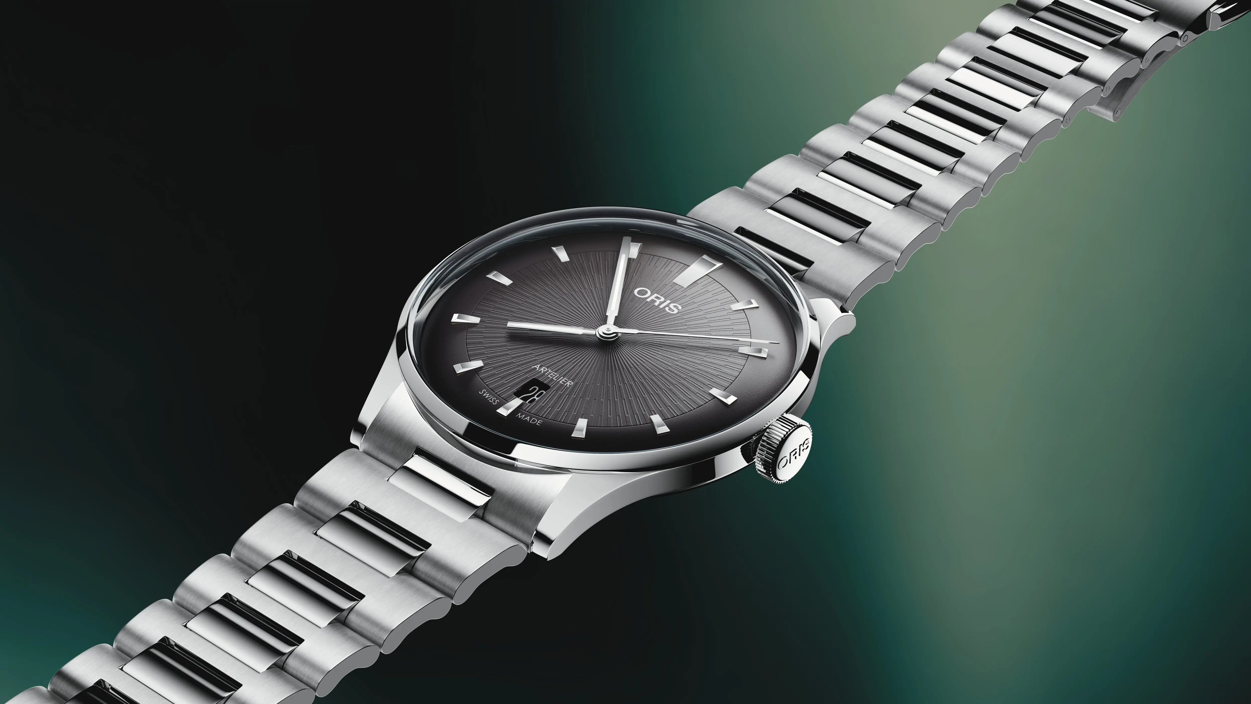 Oris Artelier Date, 38mm, automatic, stainless steel, black men's watch 01 733 7810 4054-07 8 20 20