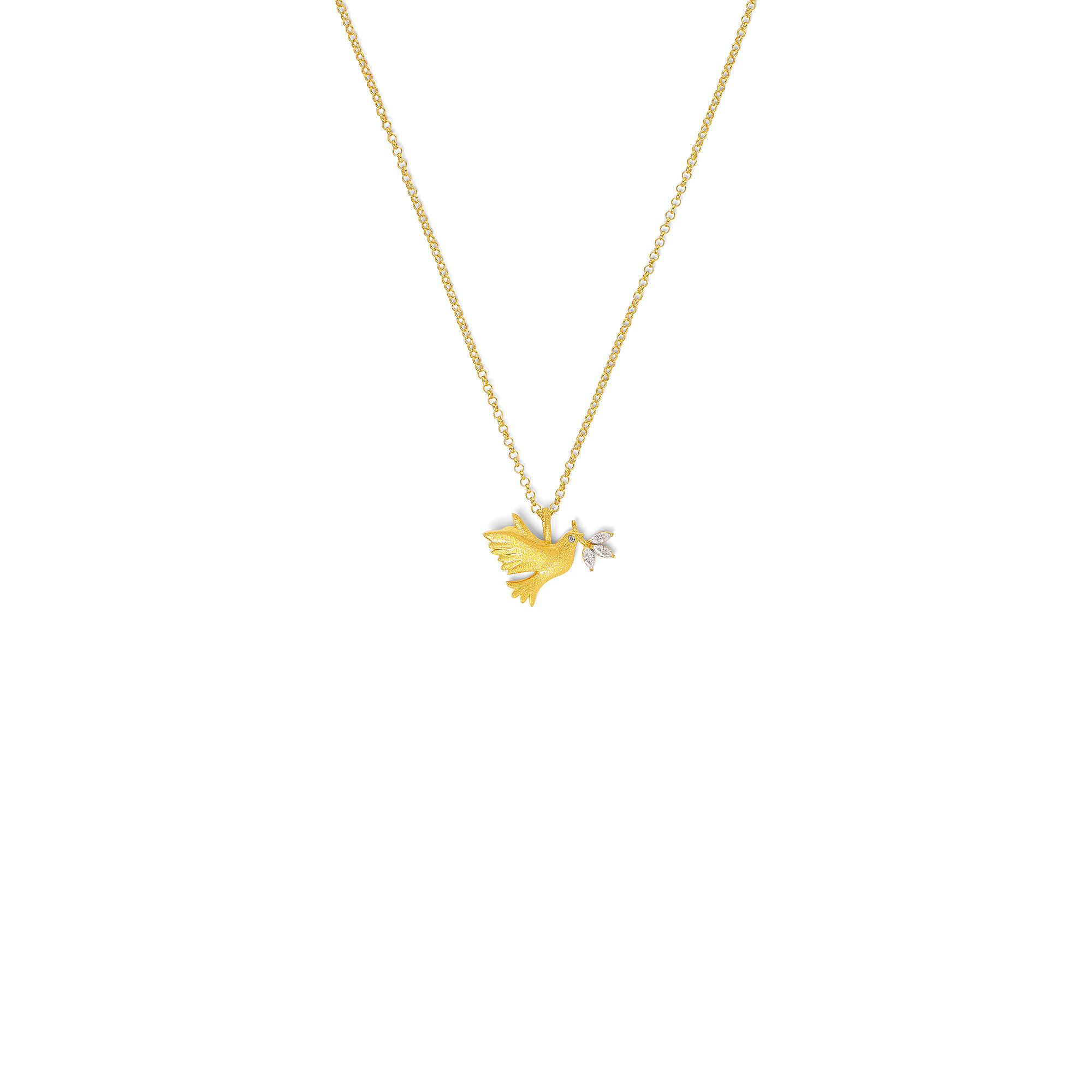 Bernd Wolf Kette Taube Halskette, Zirkonia, Sterlingsilber 925