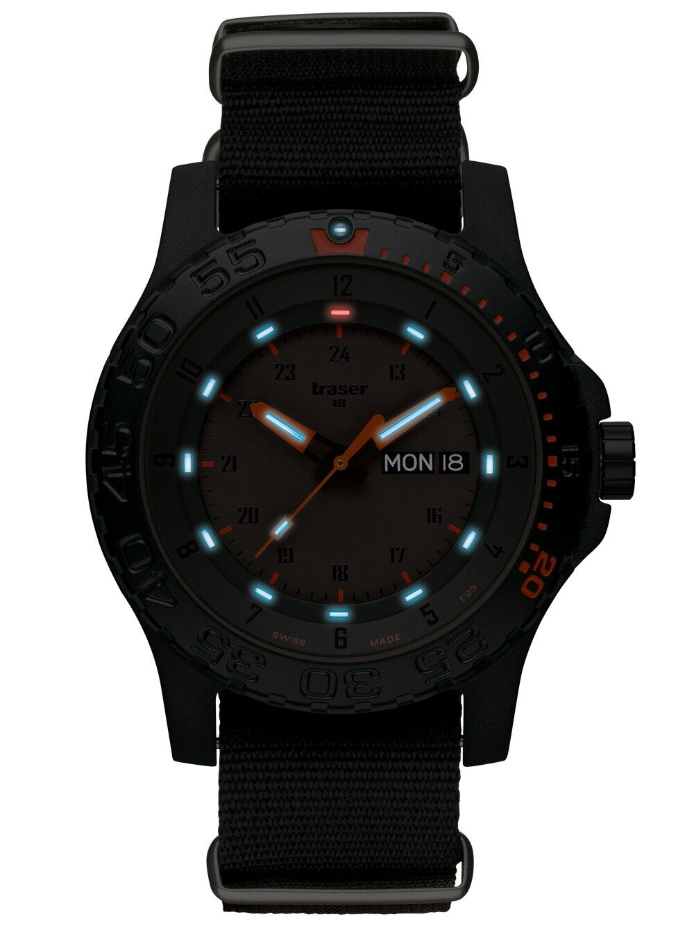 104147_front_light Traser H3 P66 Red Combat Men's Watch 104147