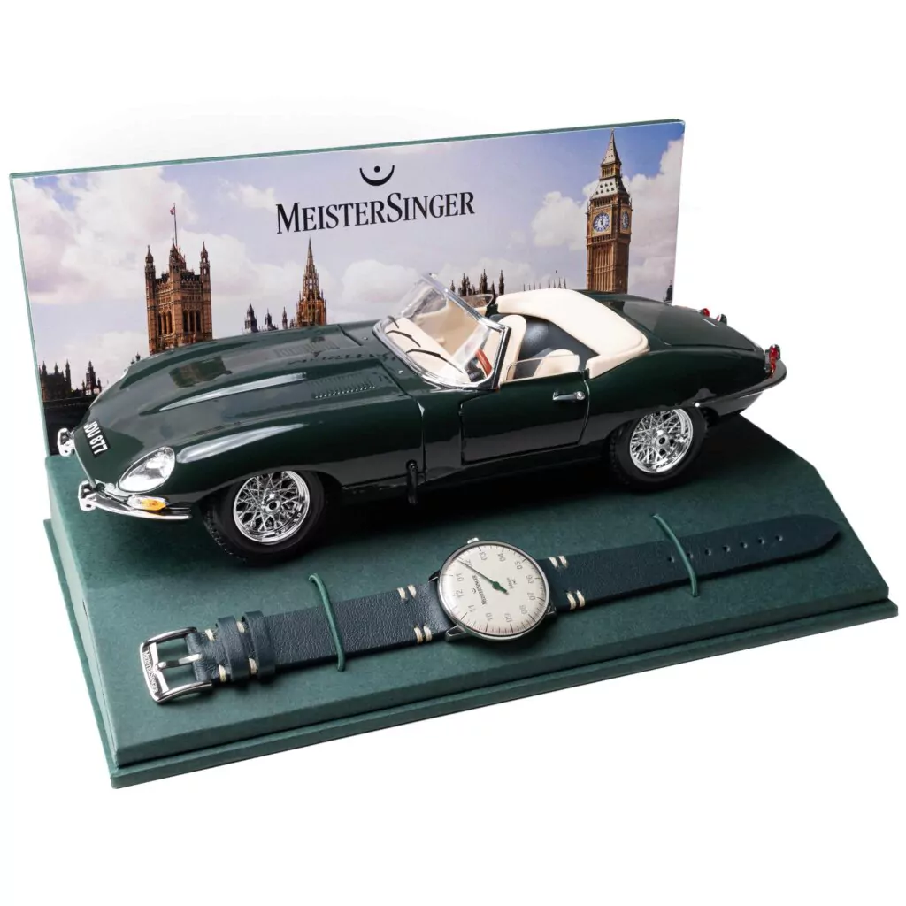Meister Singer Edition Neo J.E Beige mit British Racing Green und Cognac, Limitiert auf 100 Stück Herrenuhr ED-NES-J.E