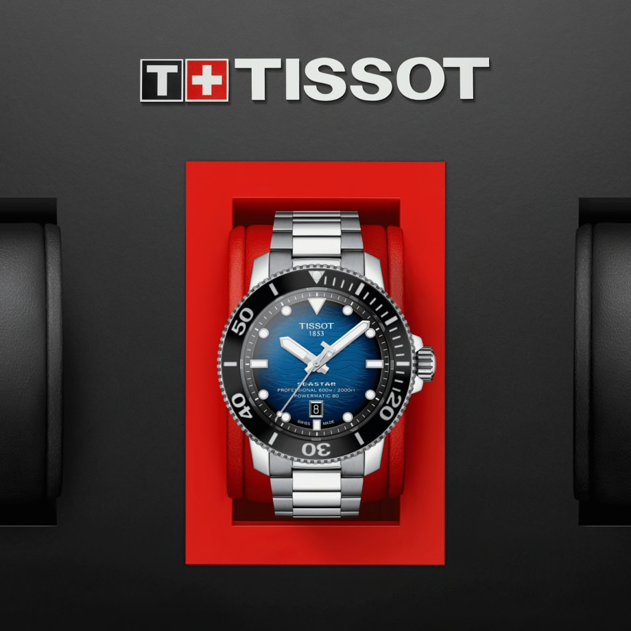 T120-607-11-041-01_zStore_1 Tissot SEASTAR 2000 men's watch T120.607.11.041.01 with replacement textile strap blue
