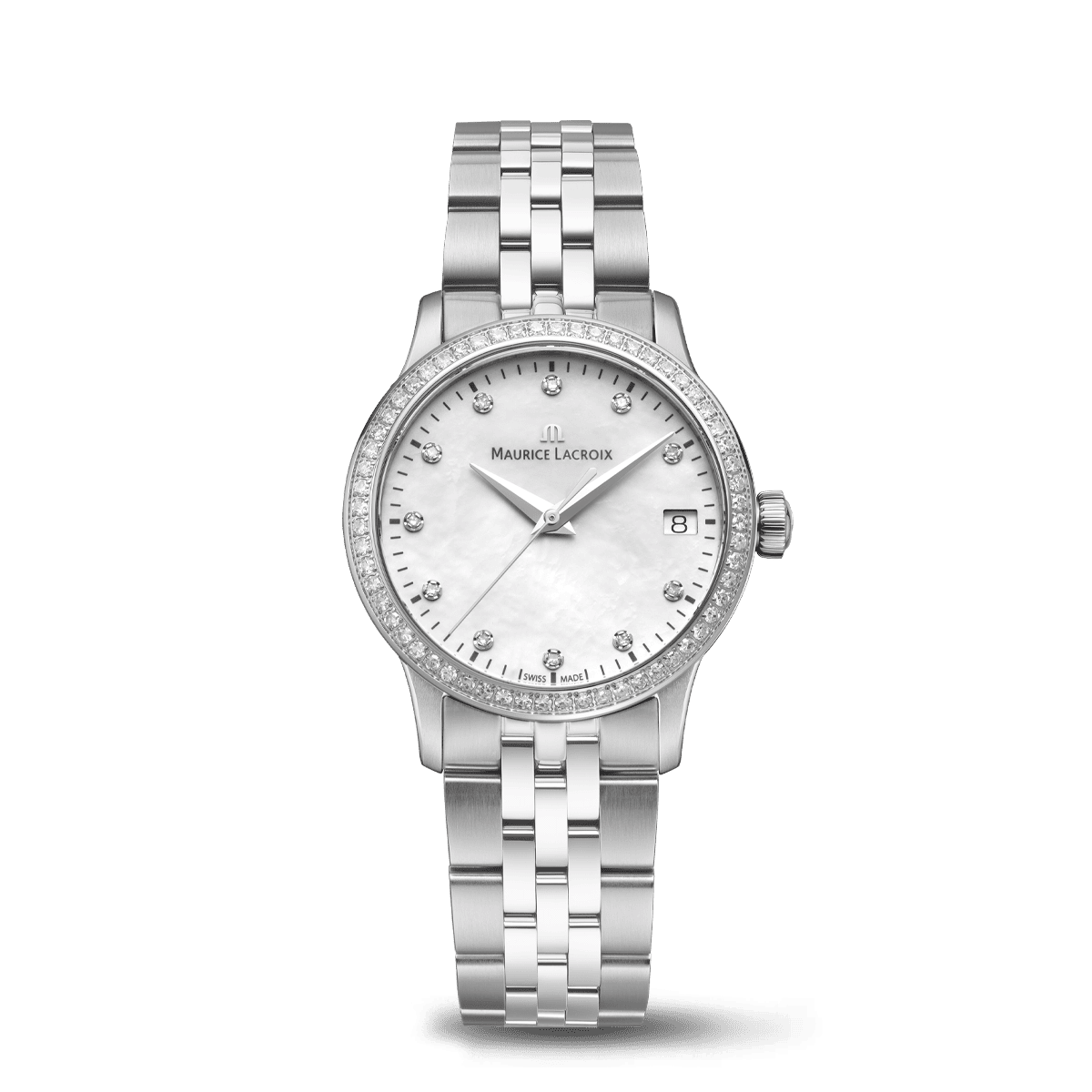 Maurice Lacroix 1975 Quartz 33mm, Quarzwerk, 11 Diamanten Damenuhr 751006-SD502-170-1