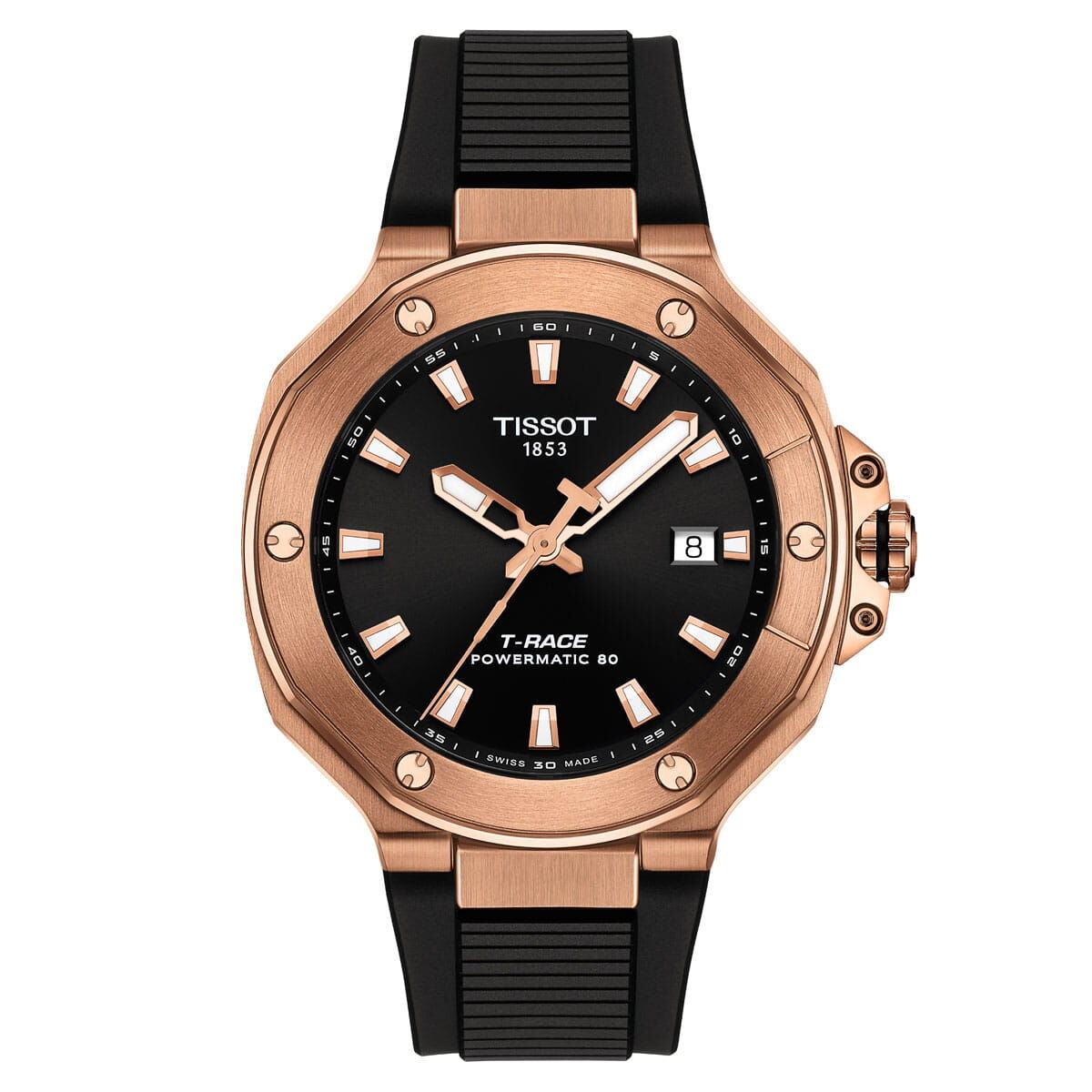 Tissot-T-Race-Powermatic-80-41mm-Herrenuhr-Rosegold-Schwarz-Kautschuk-T141-807-37-051-00 Tissot T-Race Powermatic 80 Rose Gold Men's Watch T141.807.37.051.00