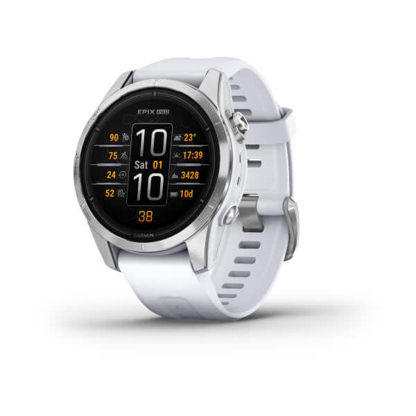 Garmin Epix™ Pro Gen 42mm Steinweiss/Silber mit Silikonarmband 010-02802-01