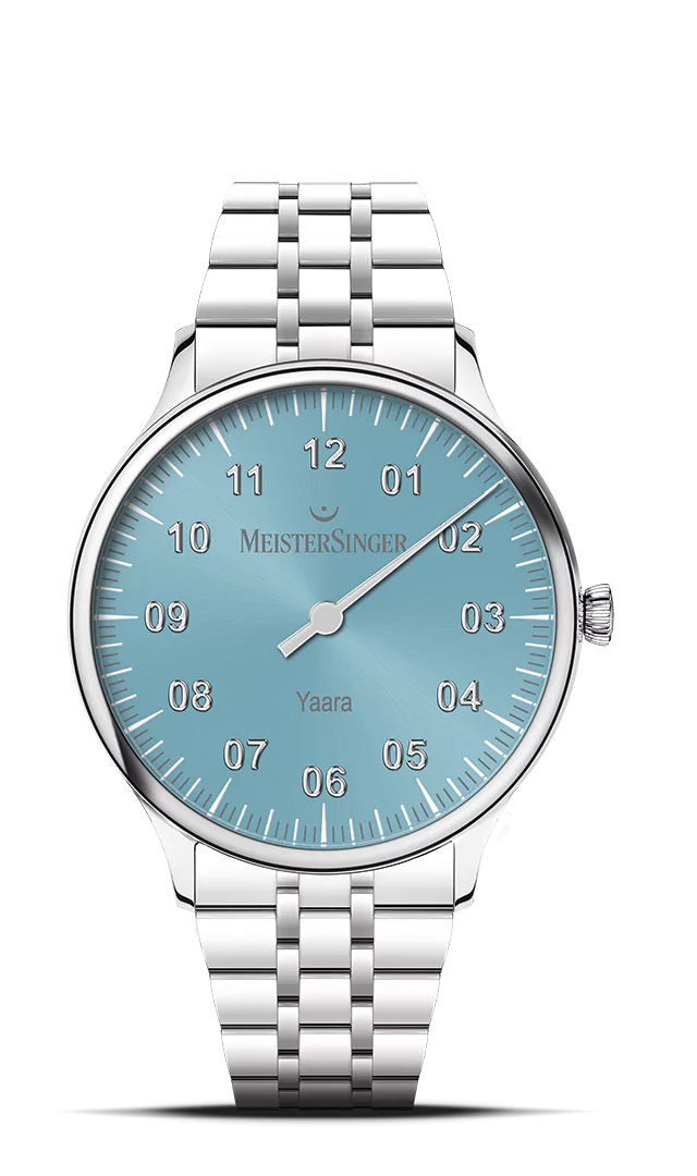 Meister Singer Yaara Eisblau mit Silber 36mm Automatikuhrwerk Damenuhr YA914S