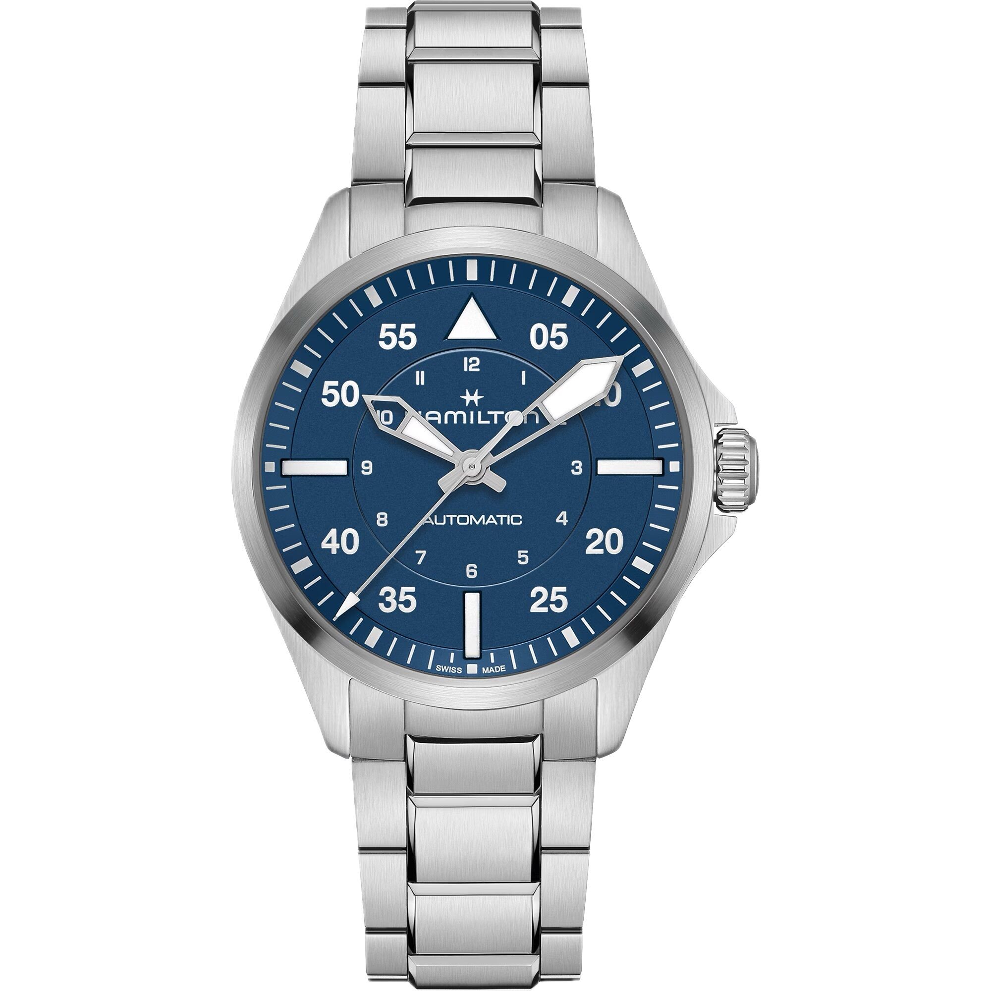 Hamilton Khaki Aviation Pilot Auto 39mm Edelstahl, Saphirglas, Blau Herrenuhr H76305140