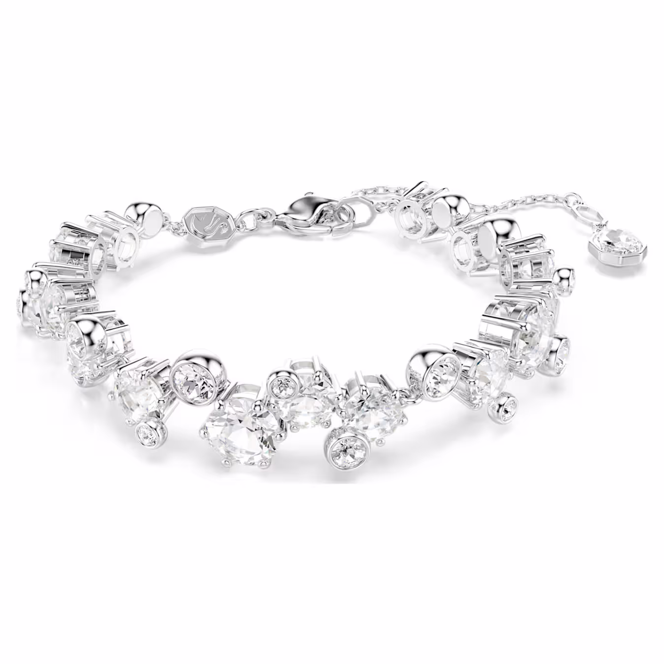 Swarovski Constella Set, Assorted Cuts, White, Rhodium Plated