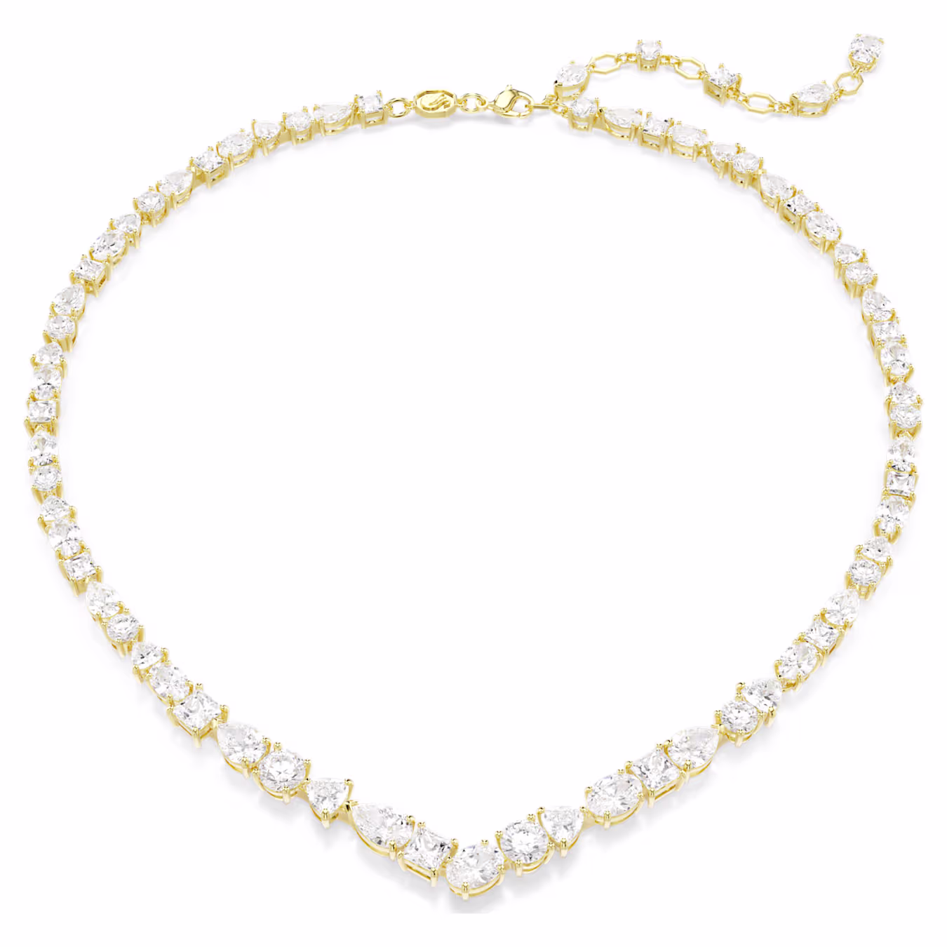 Swarovski Mesmera Necklace, Various Cuts, White, 18k Gold Plated