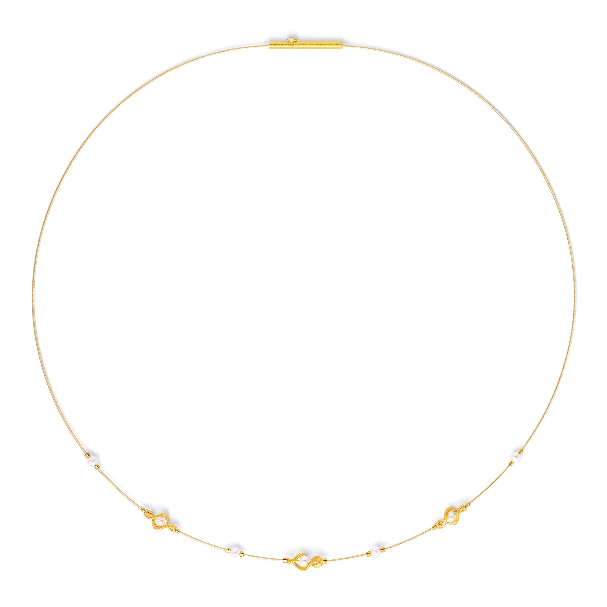 Bernd Wolf Kette Spirini Designlinie Twisted, Süsswasserperle, Sterlingsilber 925