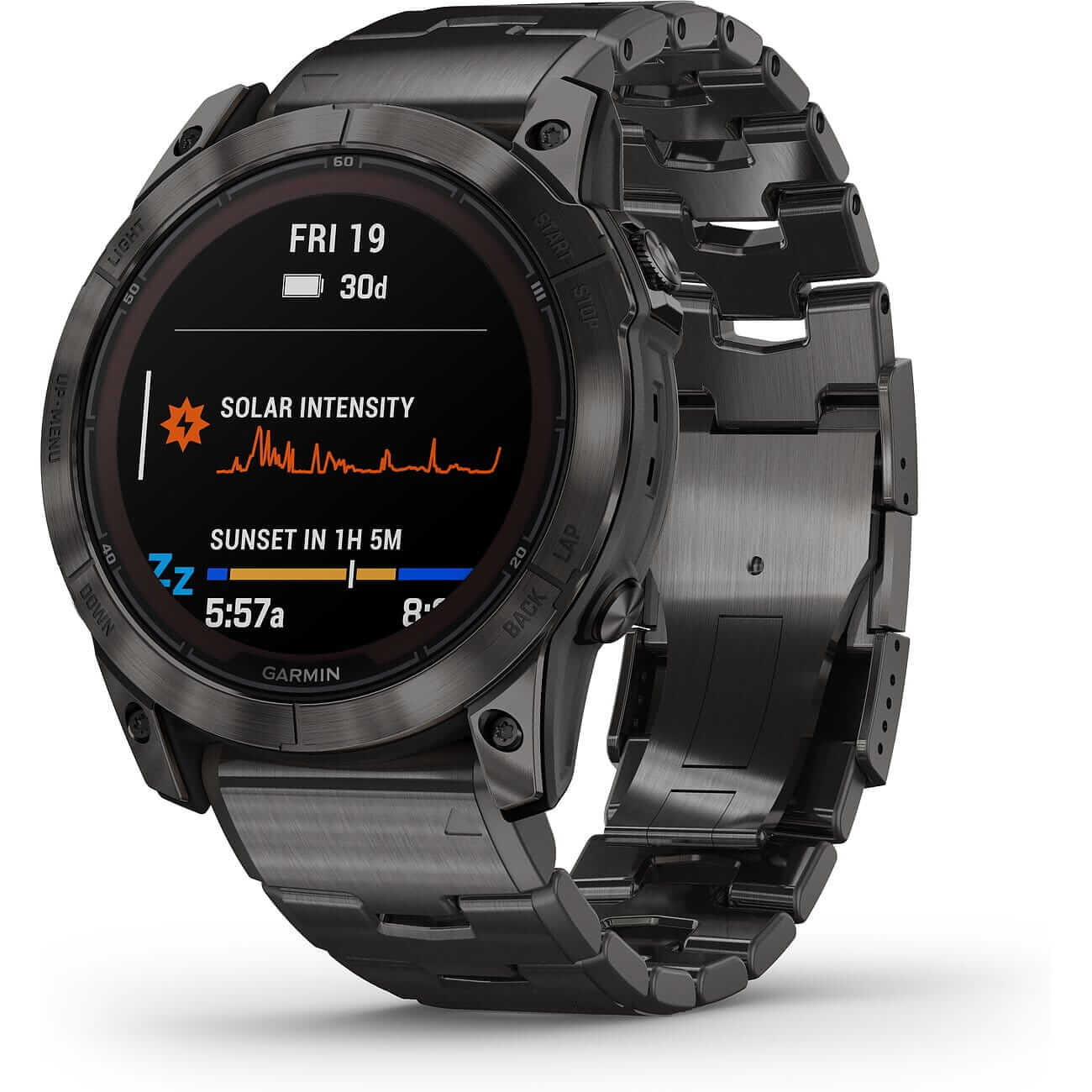 Garmin fēnix® 7X Pro Sapphire Solar Carbon Gray Titanium with titanium bracelet and silicone strap 010-02778-30