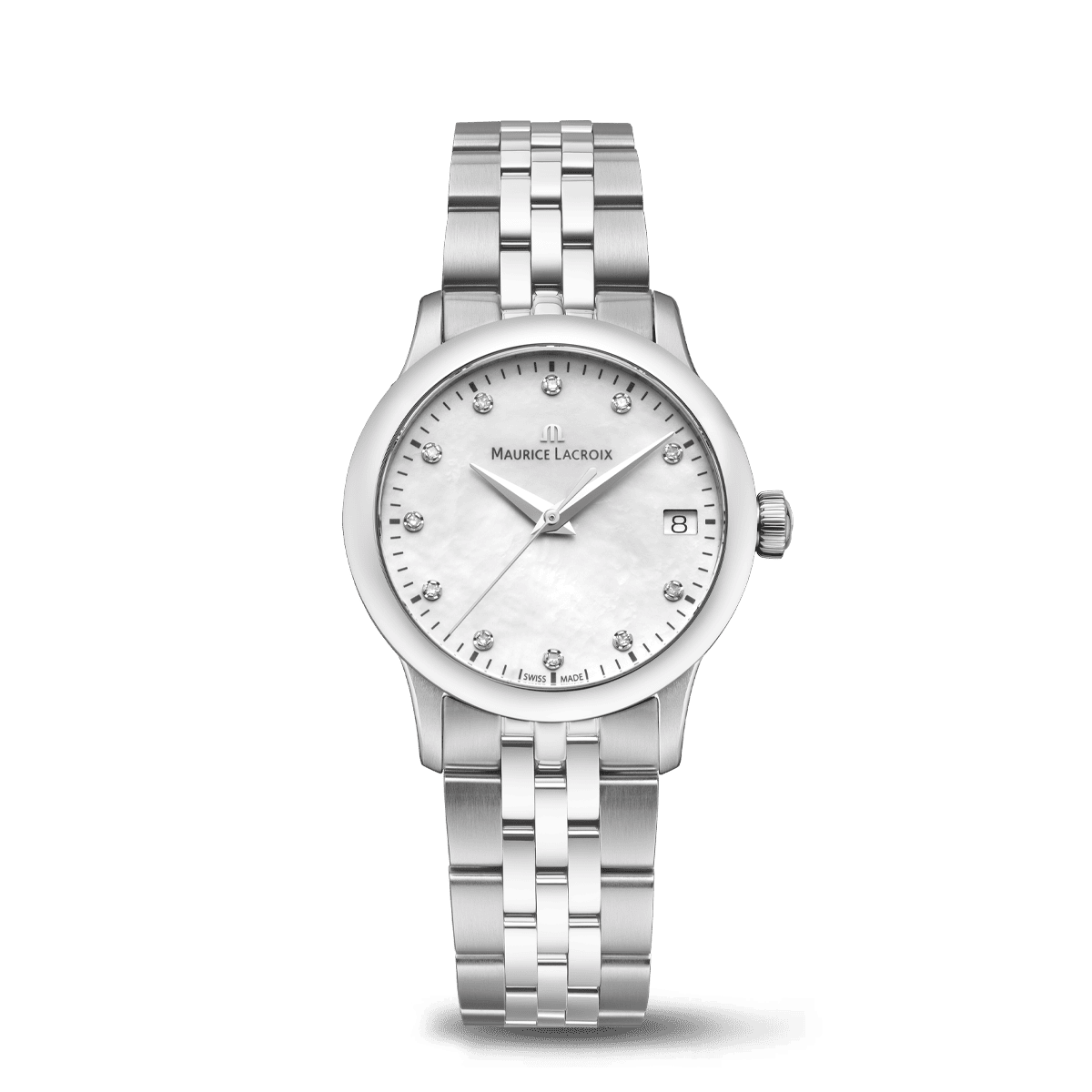 Maurice Lacroix 1975 Quartz 33mm, Quarzwerk, 11 Diamanten Damenuhr 751006-SS002-170-1