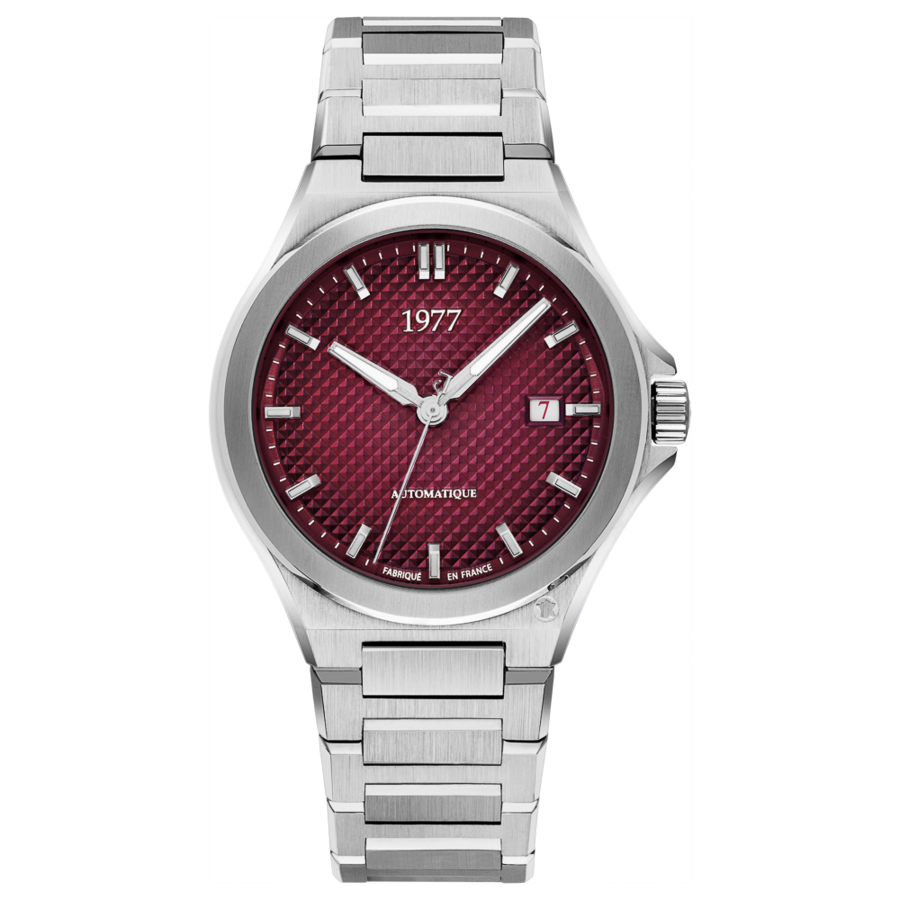 1977 ARSENE Automatique, 41 MM, Cadran Lie-de-vin, Bracelet Acier 904L Men's Watch 1977P02151