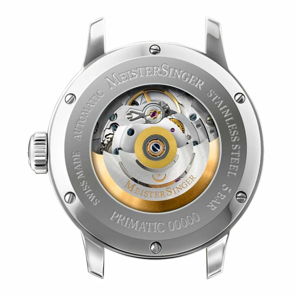 Meister Singer Primatic 365 Sonnenschliff Stahlblau mit Gold Herrenuhr PR365917G