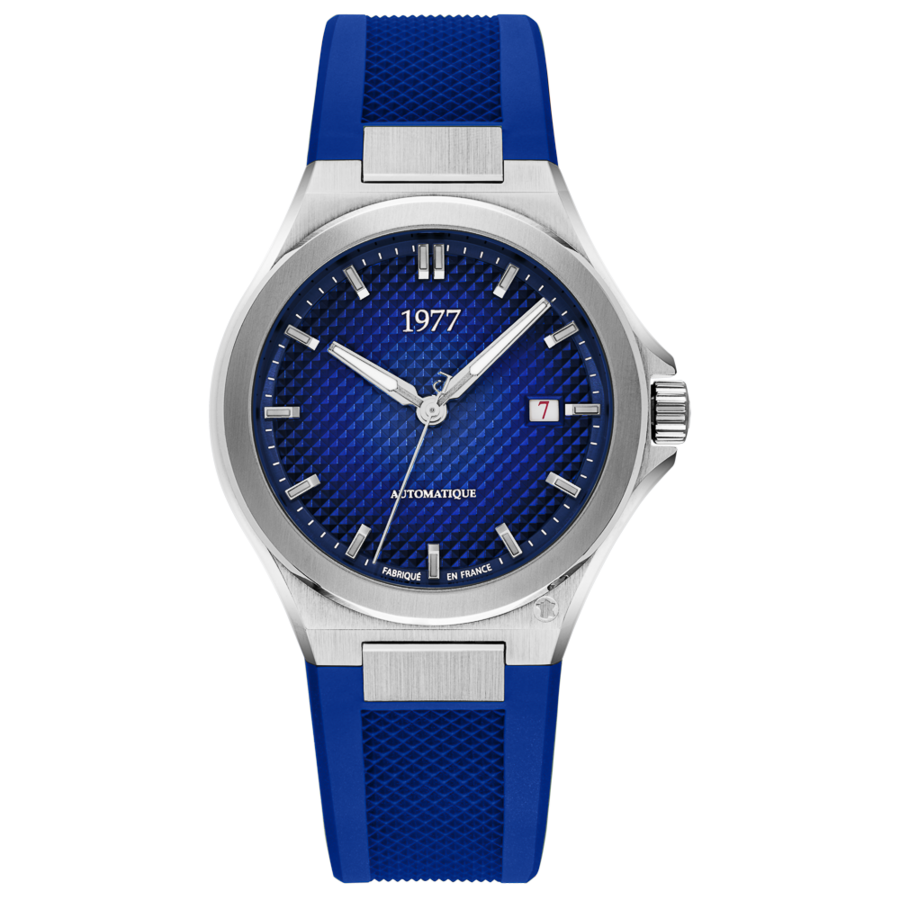1977 ARSENE Automatique, 41 MM, Cadran Bleu, Bracelet Caoutchouc FKM Bleu Men's Watch 1977P02166