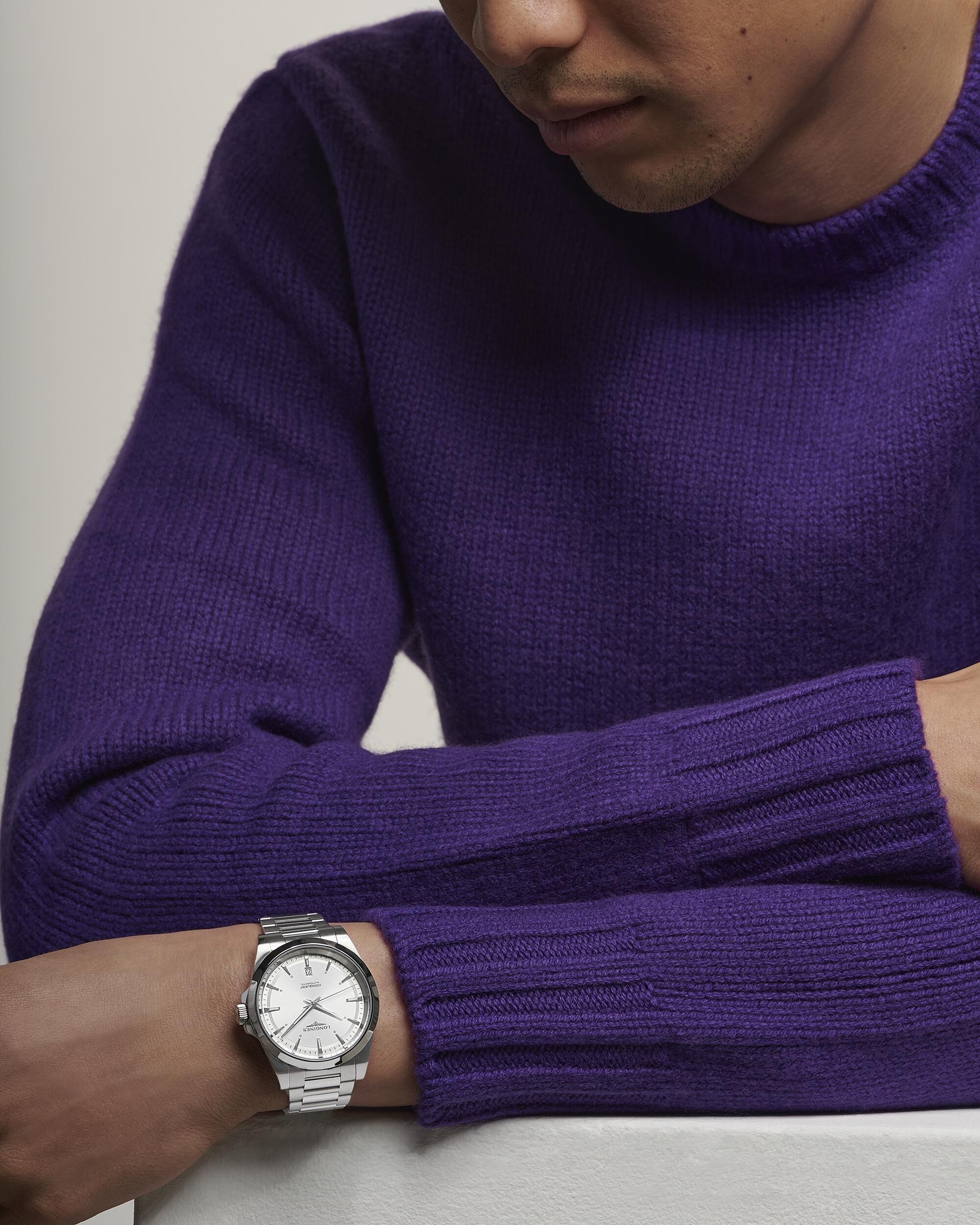 Longines Conquest 41mm silber Automatik Herrenuhr L3.830.4.72.6