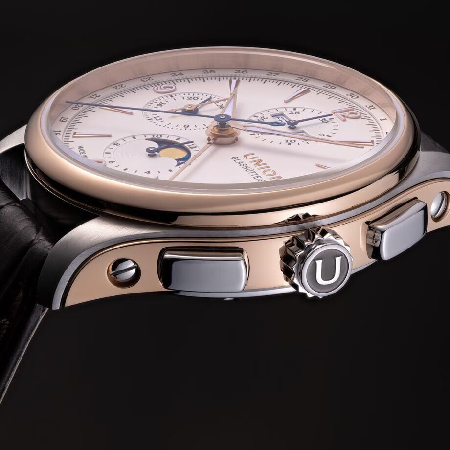 Union Glashütte Belisar Chronograph Moonphase 18KT Rose Gold Men's Watch D907.425.46.017.01