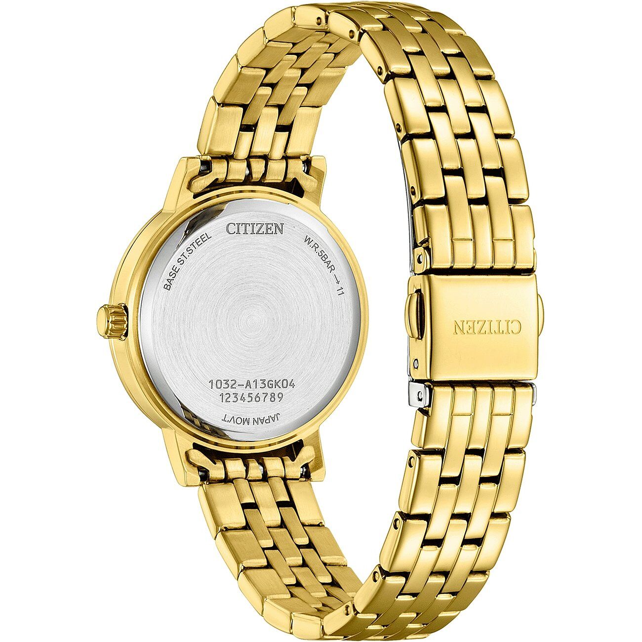 Citizen Analog Quartz, Ziffernblatt perlmutt weiß mit 8 Diamanten Damenuhr EL3102-50D