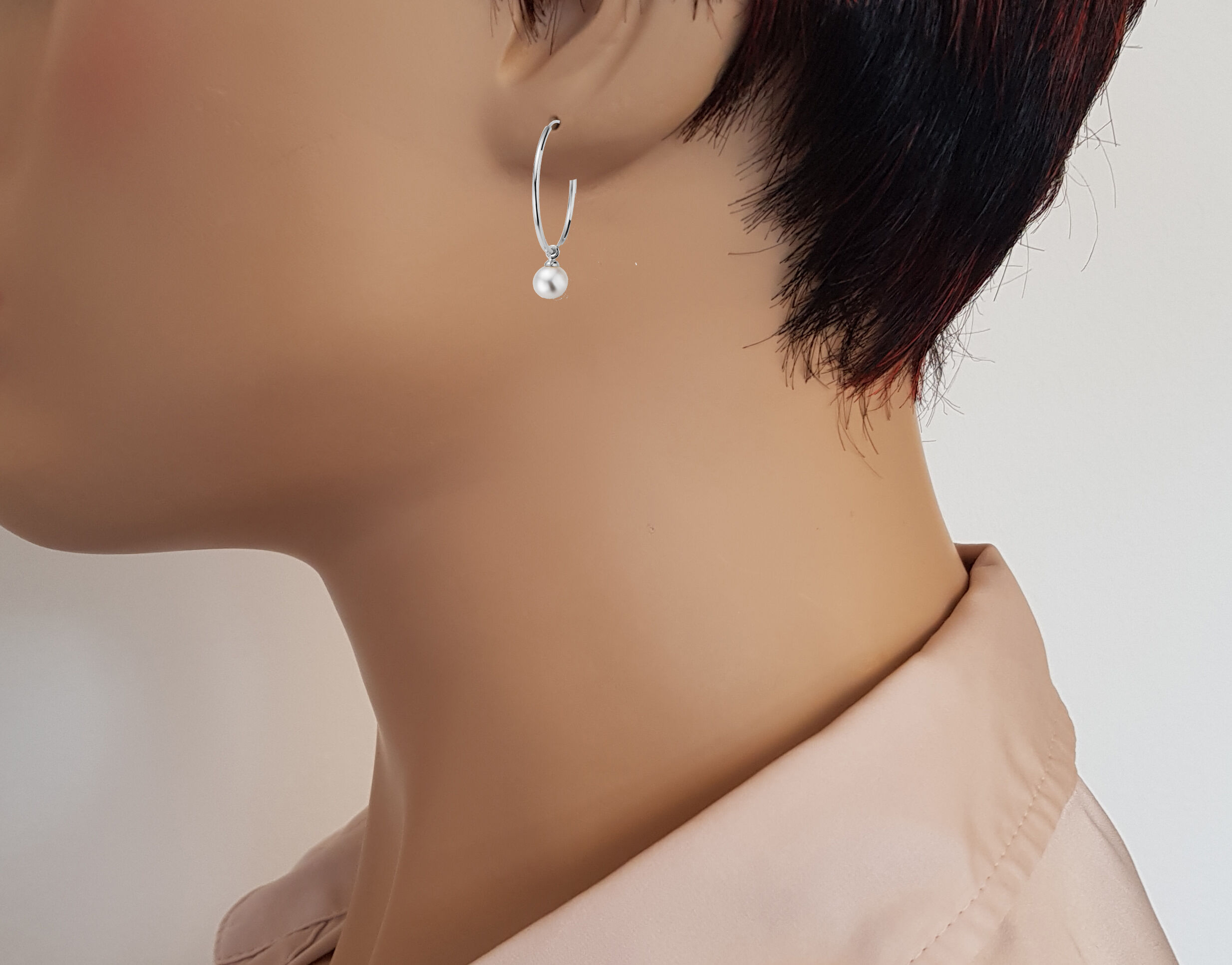 R86_P2019 Adriana Creolen Silber rhodiniert mit Süßwasserperlen G8-94