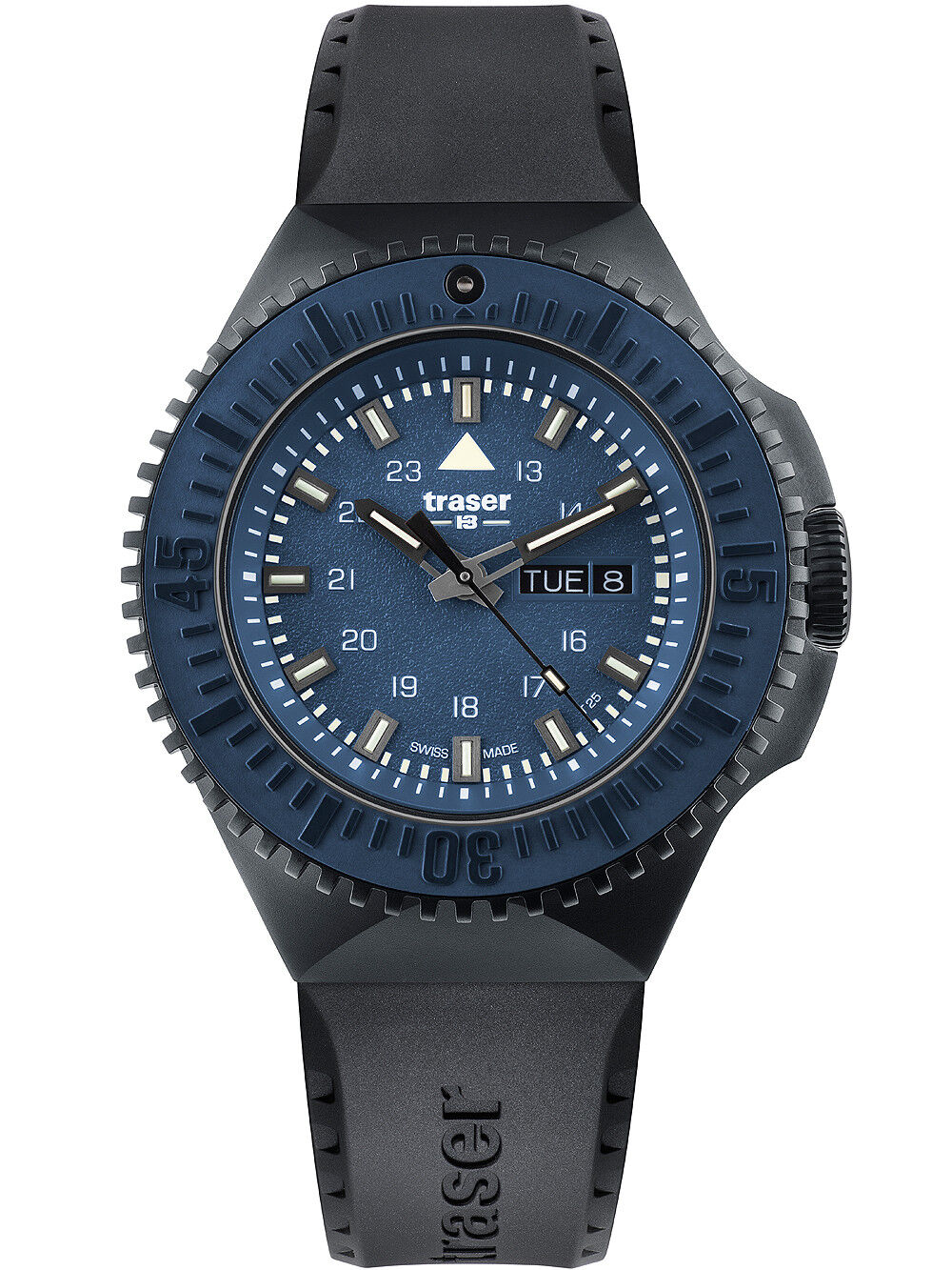 p69_frontal_blau_rubber_day Traser H3 P69 Black Stealth Blue Men's Watch 109857