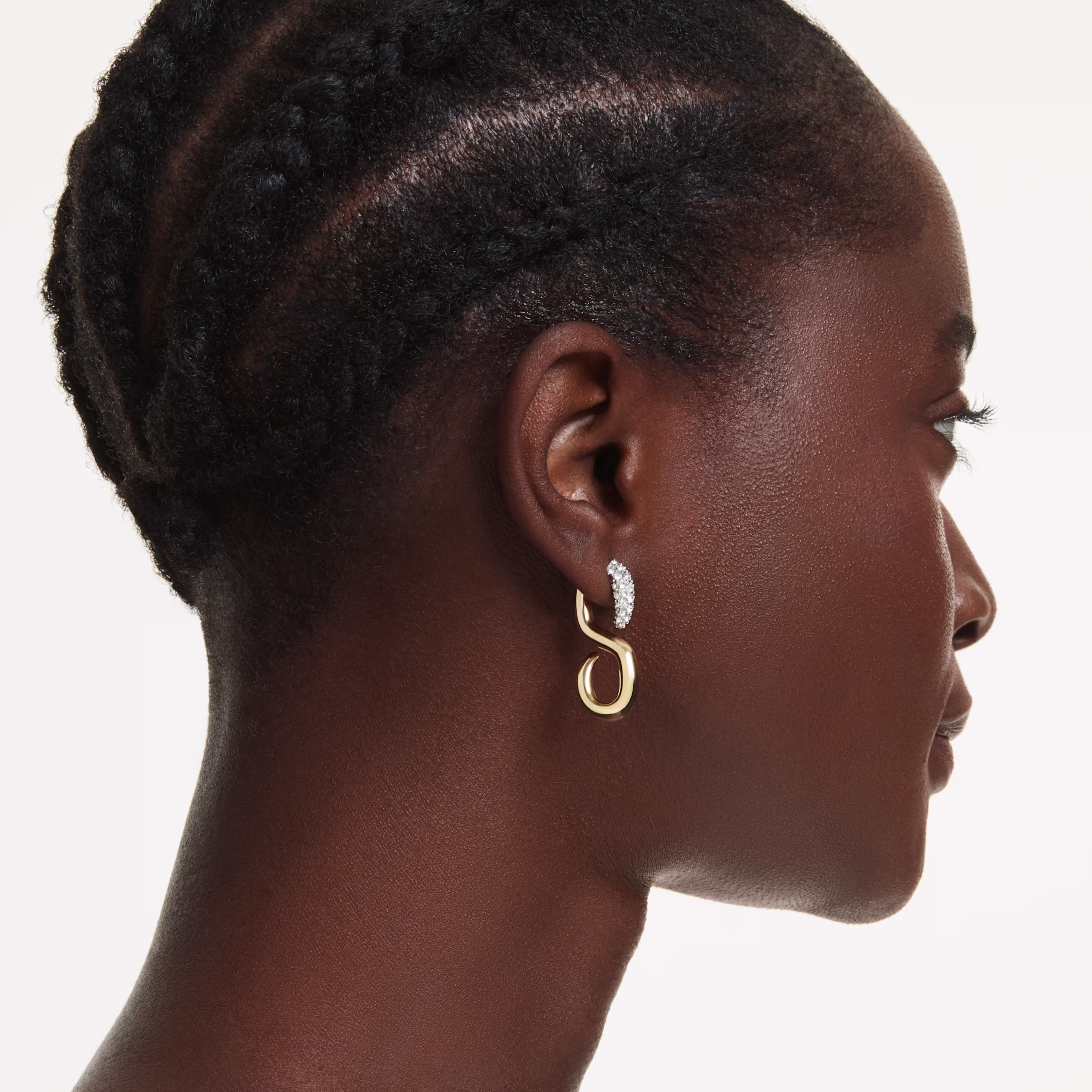 Swarovski  Dextera Ohrringe Rundschliff, Weiß, Metallmix