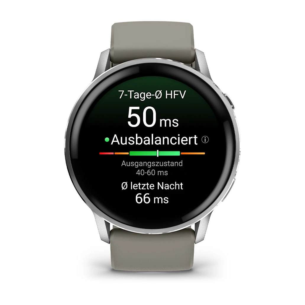 Garmin Venu® 4 - 45 mm Schwarz/Silber mit Schnellwechsel-Silikon-Armband 22 mm Grau Unisexuhr 010-03014-01