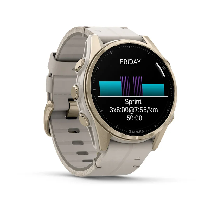 Garmin fēnix® 8 - 43 mm AMOLED Sapphire Nebelgrau/Softgold 010-02903-40