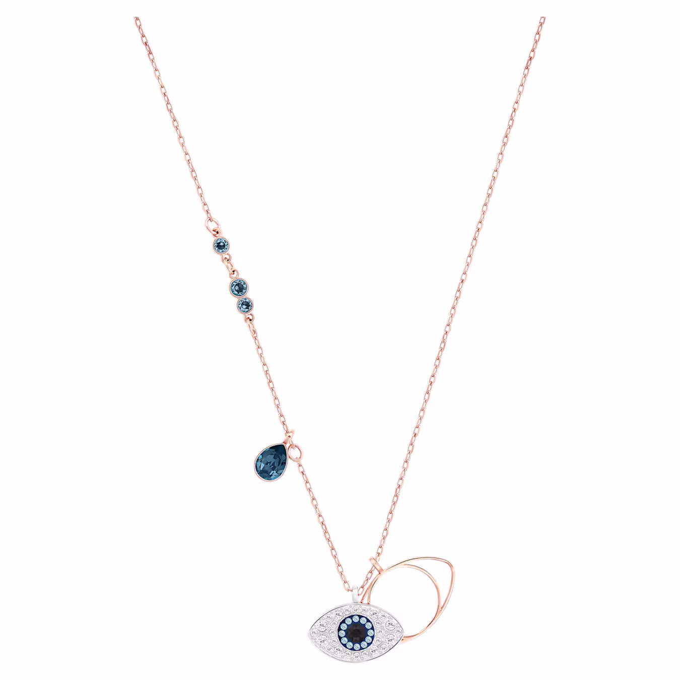 Swarovski  Symbolica Anhänger Böser Blick,Halskette, Blau, Metallmix