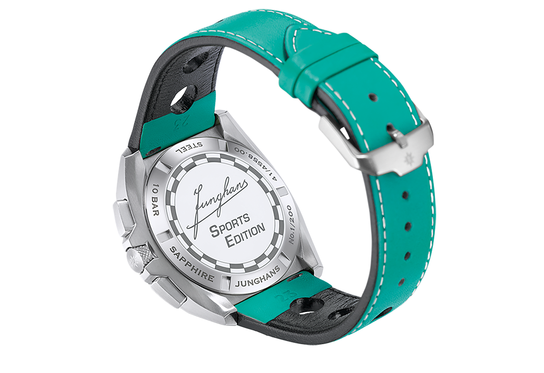 Junghans 1972 Chronoscope Sports Edition 2026, Türkis, Quarzwerk, Limited Edition Herrenuhr 41/4558.00
