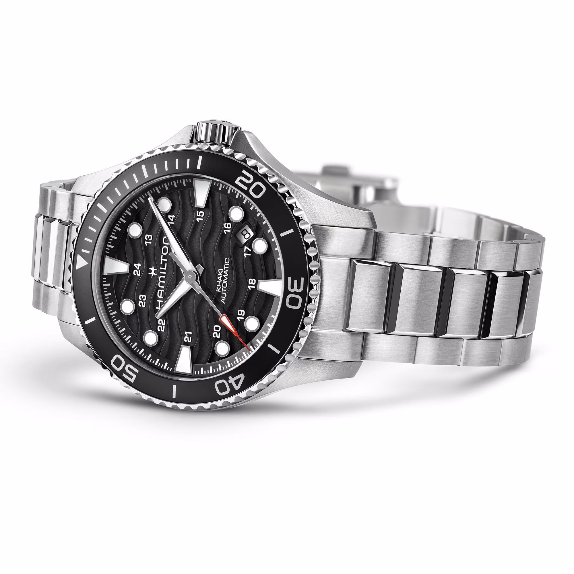 Hamilton KHAKI NAVY SCUBA AUTO Black Metal Band 40 MM Men's Watch H82415130