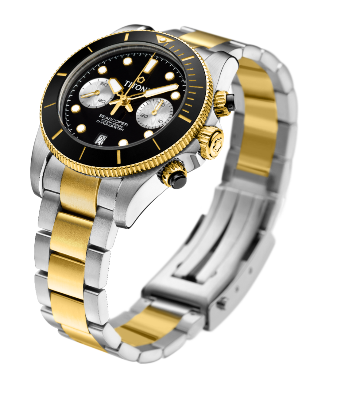 Titoni Seascoper Chronograph Bicolor Men's Watch 94300 SY-BK-731 Titoni Seascoper Chronograph Bicolor Men's Watch 94300 SY-BK-731