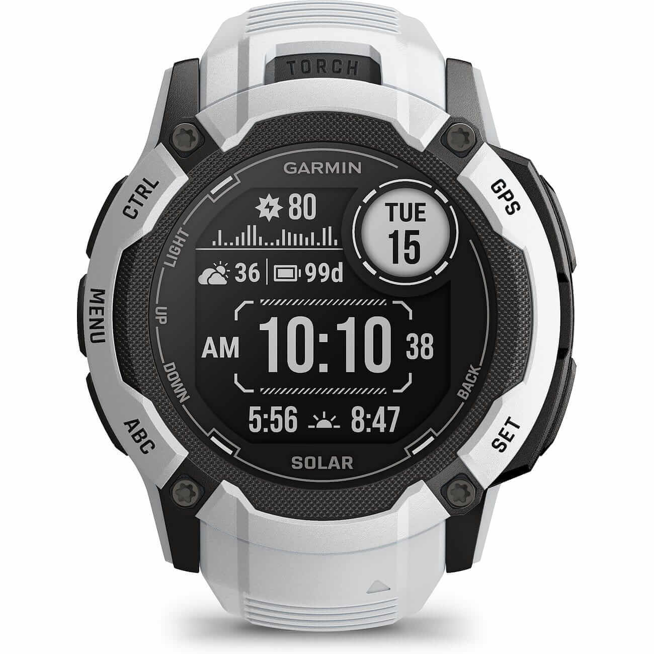 Garmin Instinct 2X Solar Stone White Men's Watch 010-02805-04