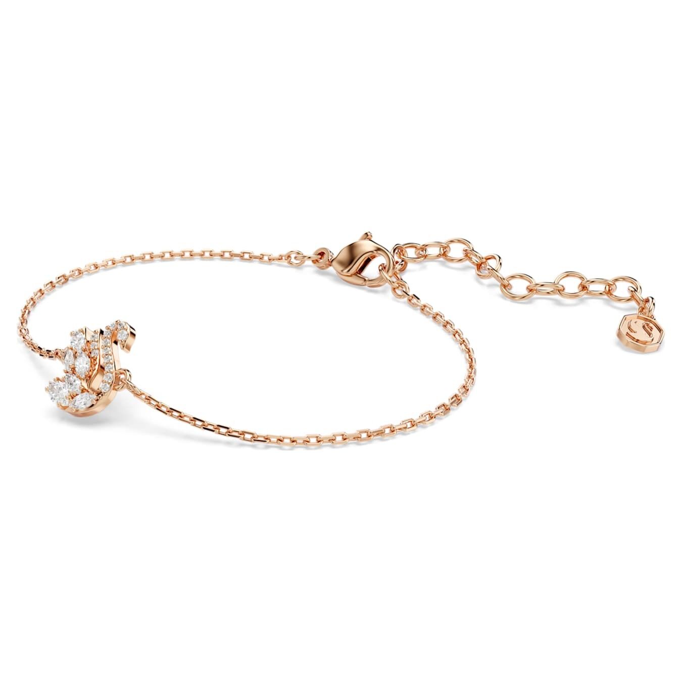 Swarovski  Swan Armband Verschiedene Schliffe, Schwan, Weiß, Roségold-Legierungsschicht