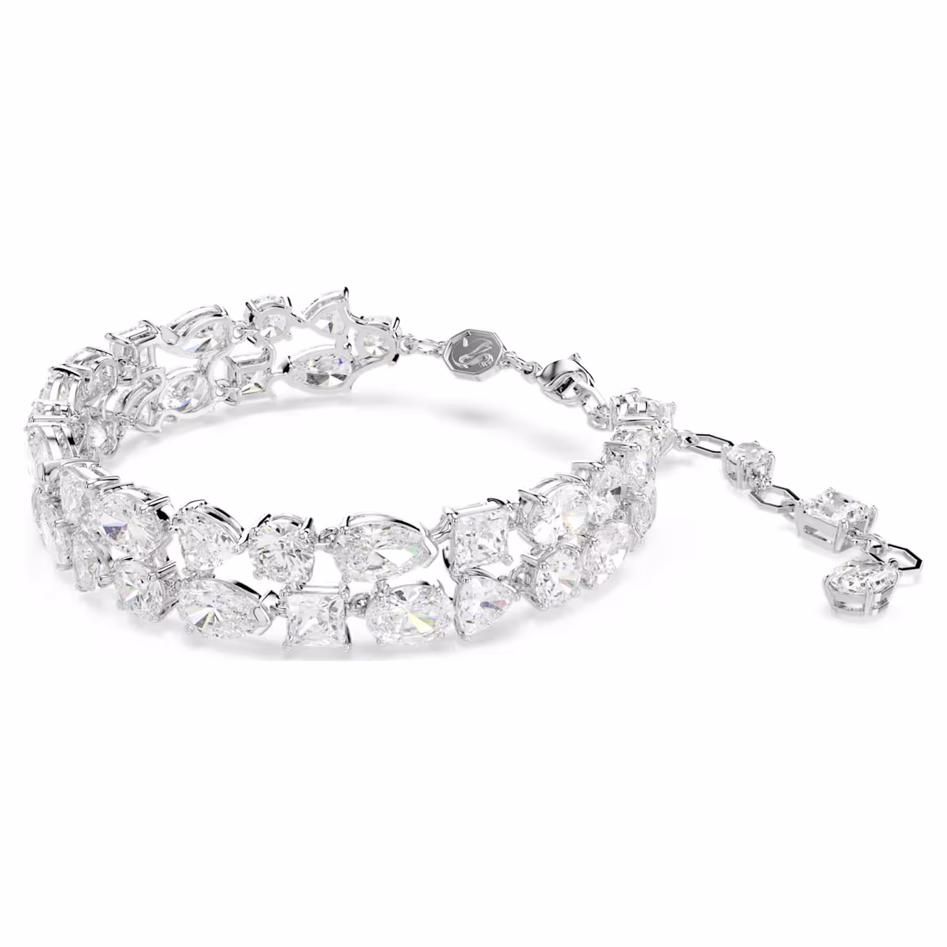 Swarovski Mesmera Bracelet, Various Cuts, White, Rhodium-plated