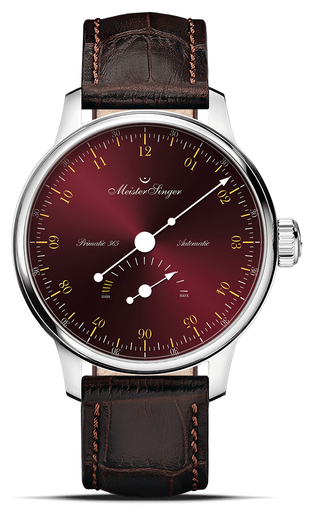 Meister Singer Primatic 365 -Sunburst Bordeaux with Gold Men's Watch PR365911G Meister Singer Primatic 365 -Sunburst Bordeaux with Gold Men's Watch PR365911G