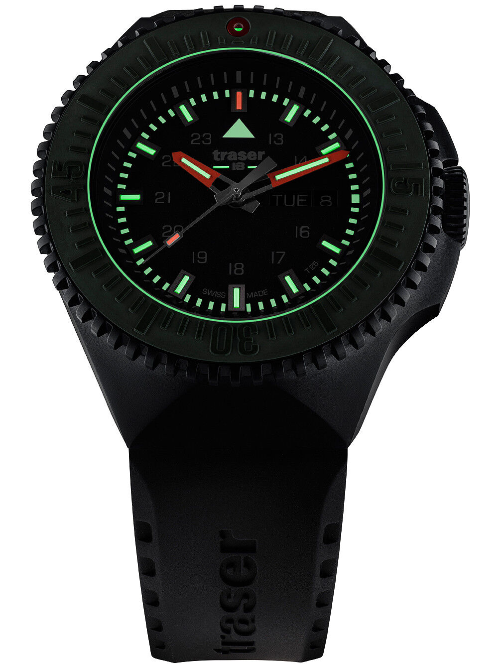 p69_soldier_109859_evening Traser H3 P69 Black Stealth Green Men's Watch 109859