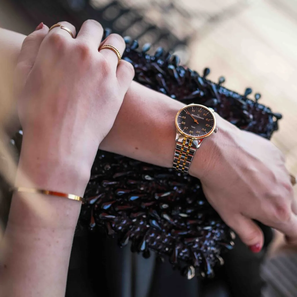 Meister Singer Yaara, Automatic, Anthracite with Gold Ladies Watch YA907G