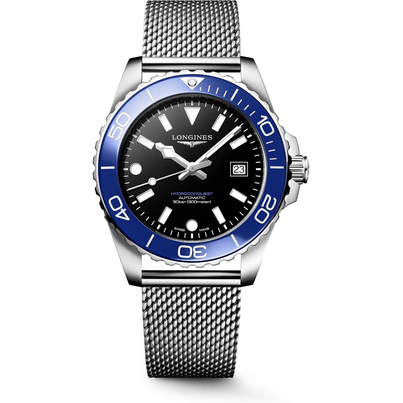 Longines Hydroconquest 39mm blau schwarz Herrenuhr L3.779.4.90.6