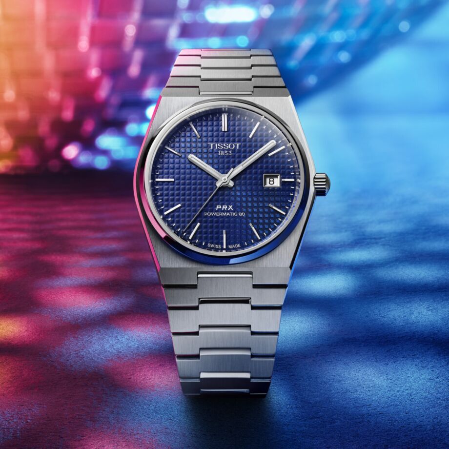 T137-407-11-041-00_AMB_S_1 Tissot PRX men's watch T137.407.11.041.00 set with blue leather strap