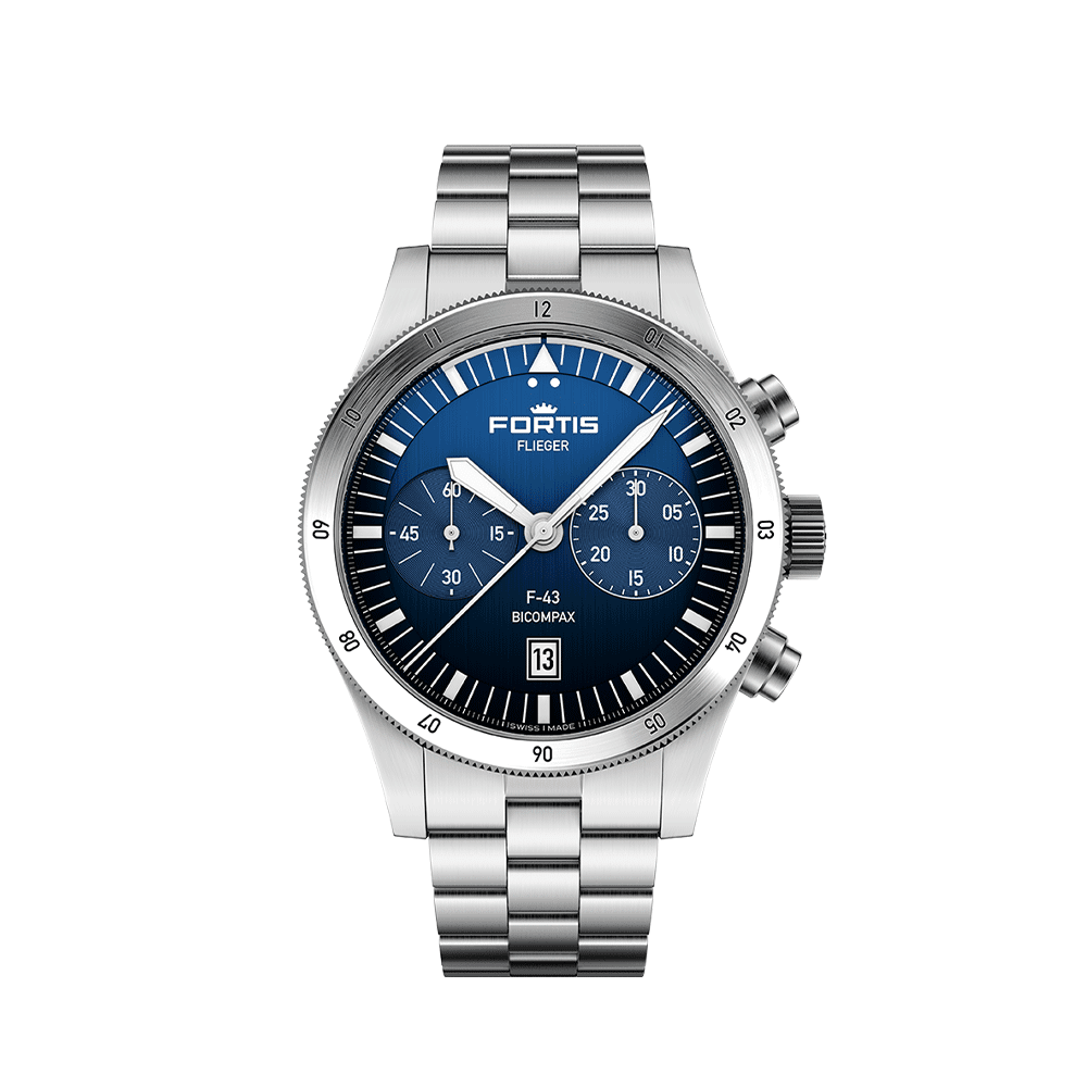 Fortis FLIEGER F-43 Bicompax Liberty Blue Herrenuhr F4240012