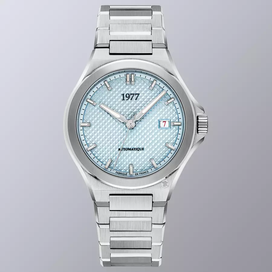 1977 ARSENE Automatique, 41 MM, Cadran Bleu Glacier, Bracelet Acier 904L Herrenuhr 1977P02191