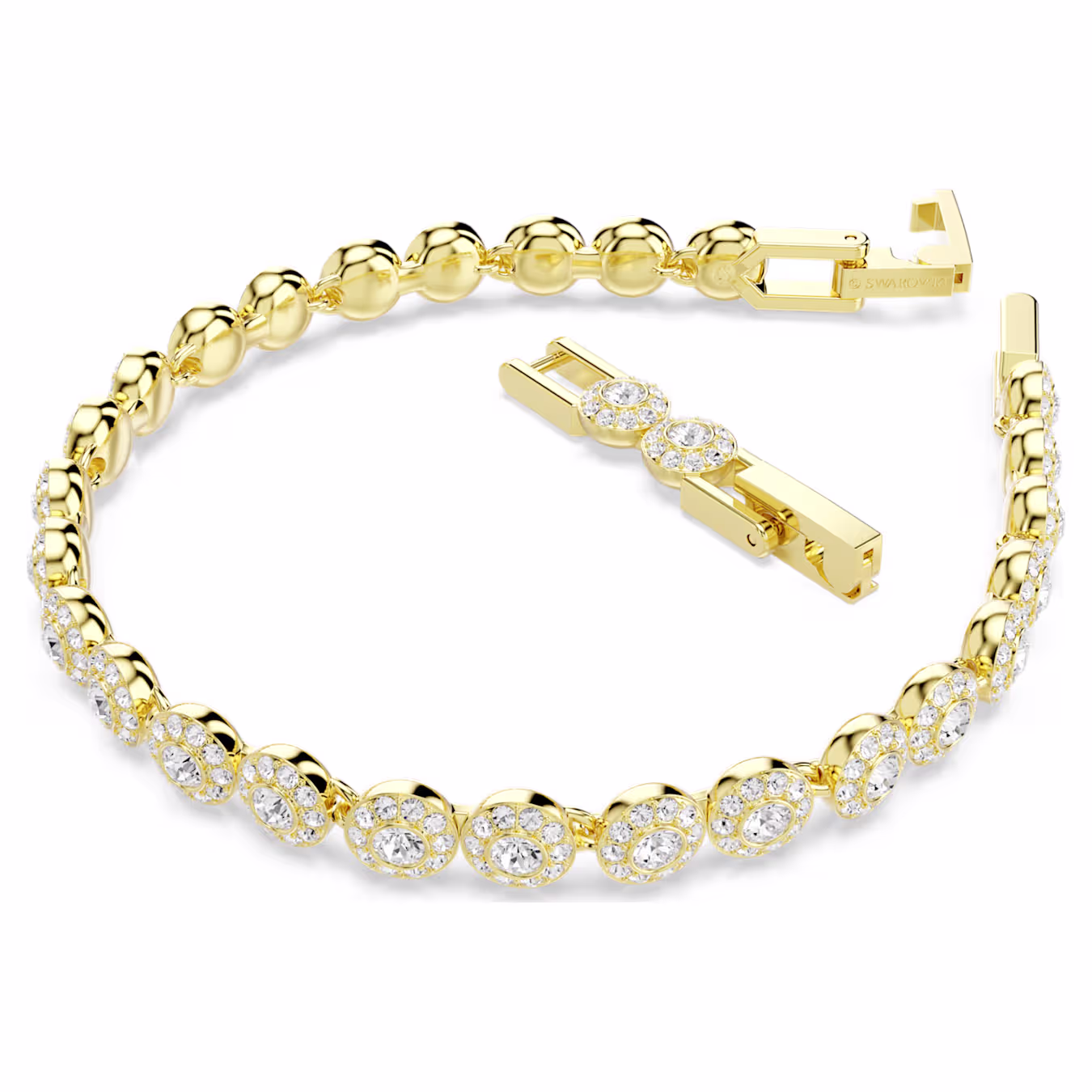Swarovski Una Angelic Set, necklace and bracelet, gold alloy layer